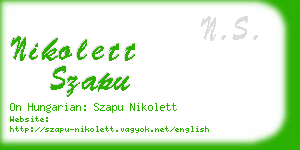 nikolett szapu business card